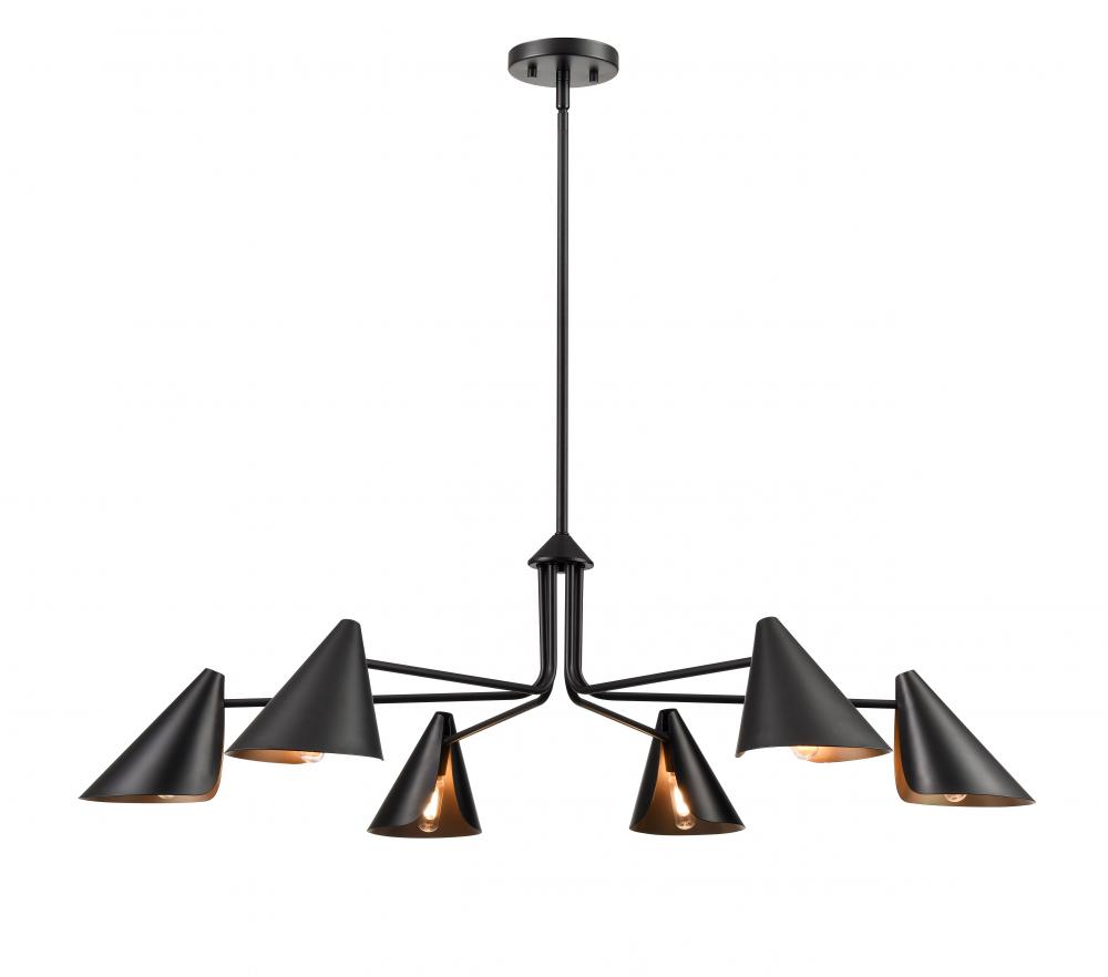 Warhol 6-Light Chandelier Ceiling Light Matte Black