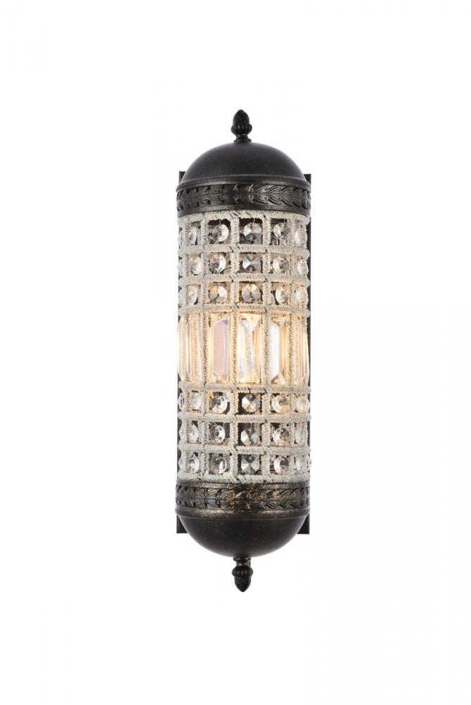 Olivia 1 Light Dark Bronze Wall Sconce Clear Royal Cut Crystal