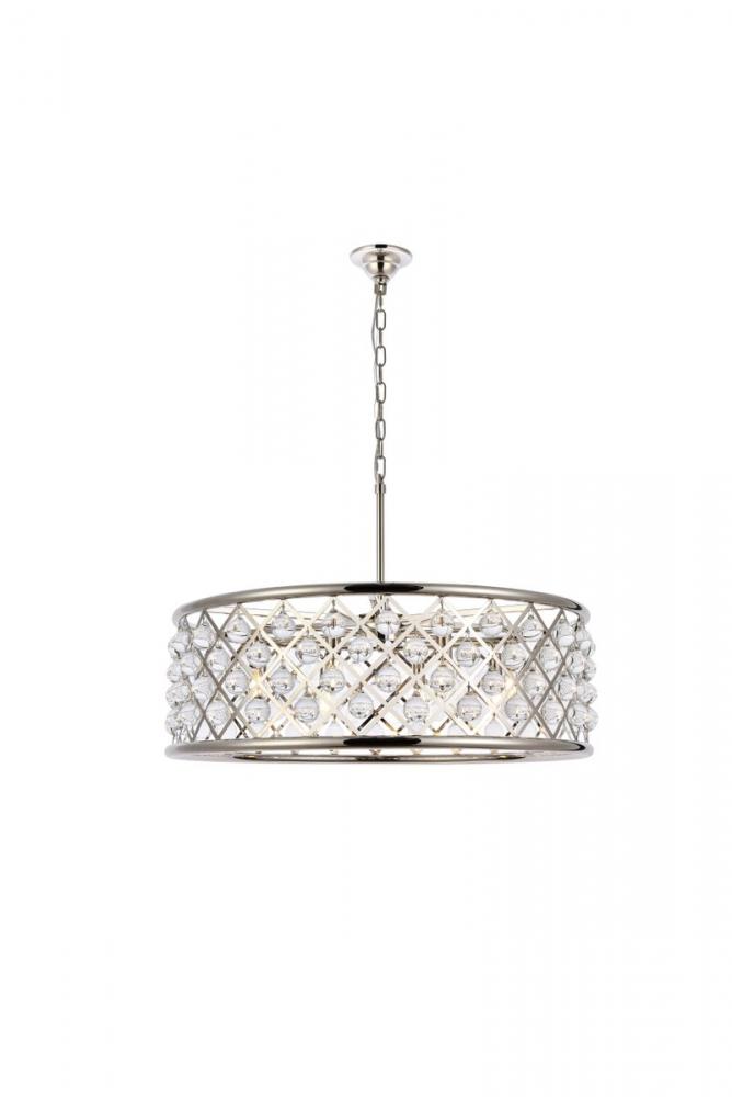 Madison 8 Light Polished Nickel Chandelier Clear Royal Cut Crystal