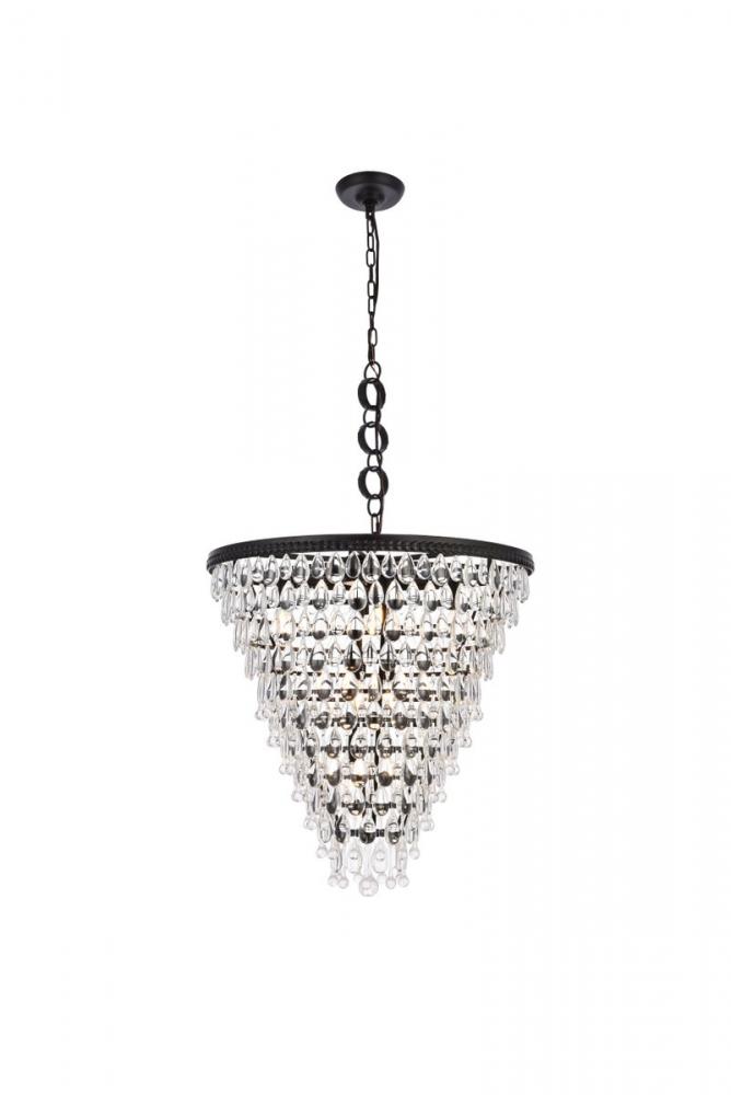 Nordic 7 Lights Black Chandelier