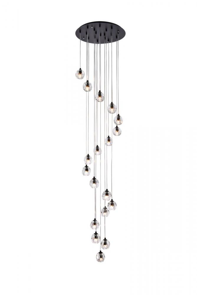 Eren 18 Lights Black Pendant