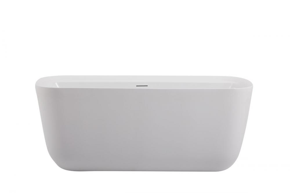 59 Inch Soaking Bathtub in Glossy White