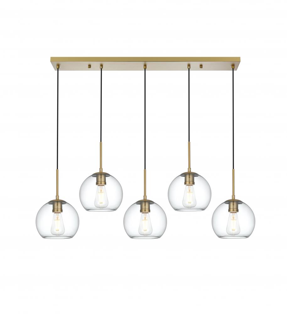 Baxter 41.5 inch Pendant Clear Shade in Satin Gold