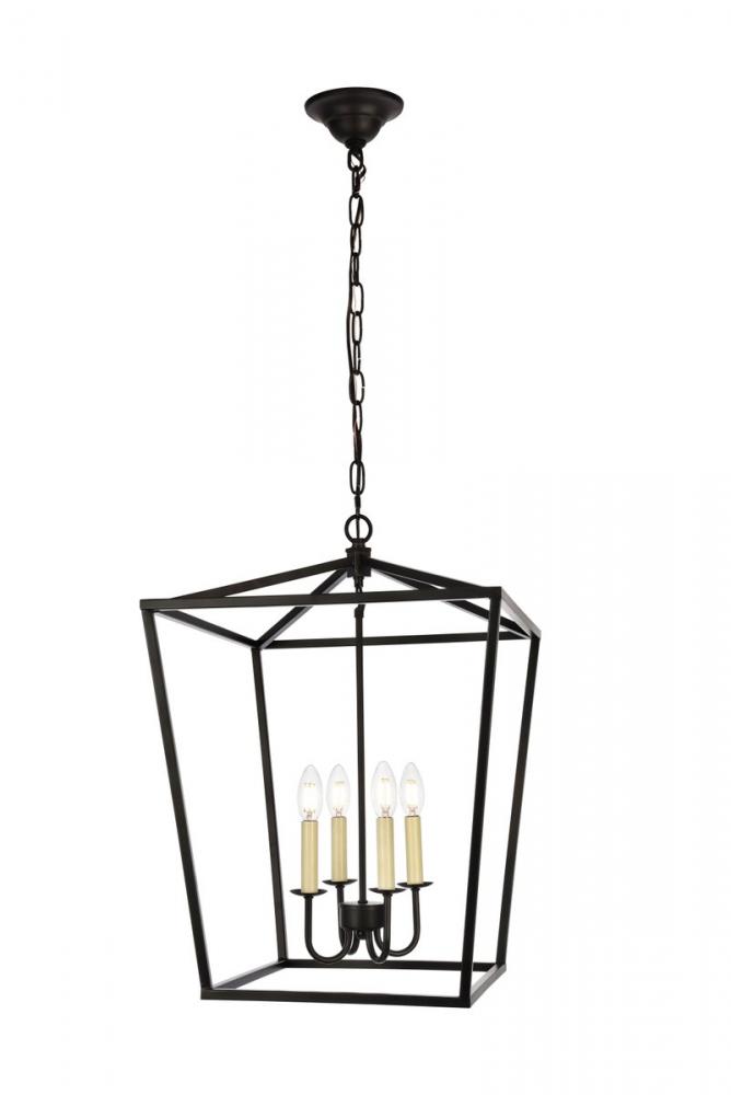 Maddox Collection Pendant D17 H24.25 Lt:4 Black Finish