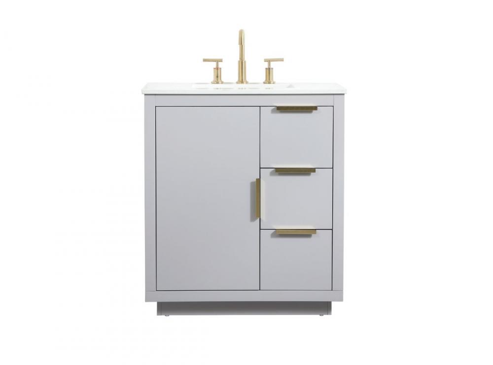 30 Inch Single Bathroom Vanity in Grey