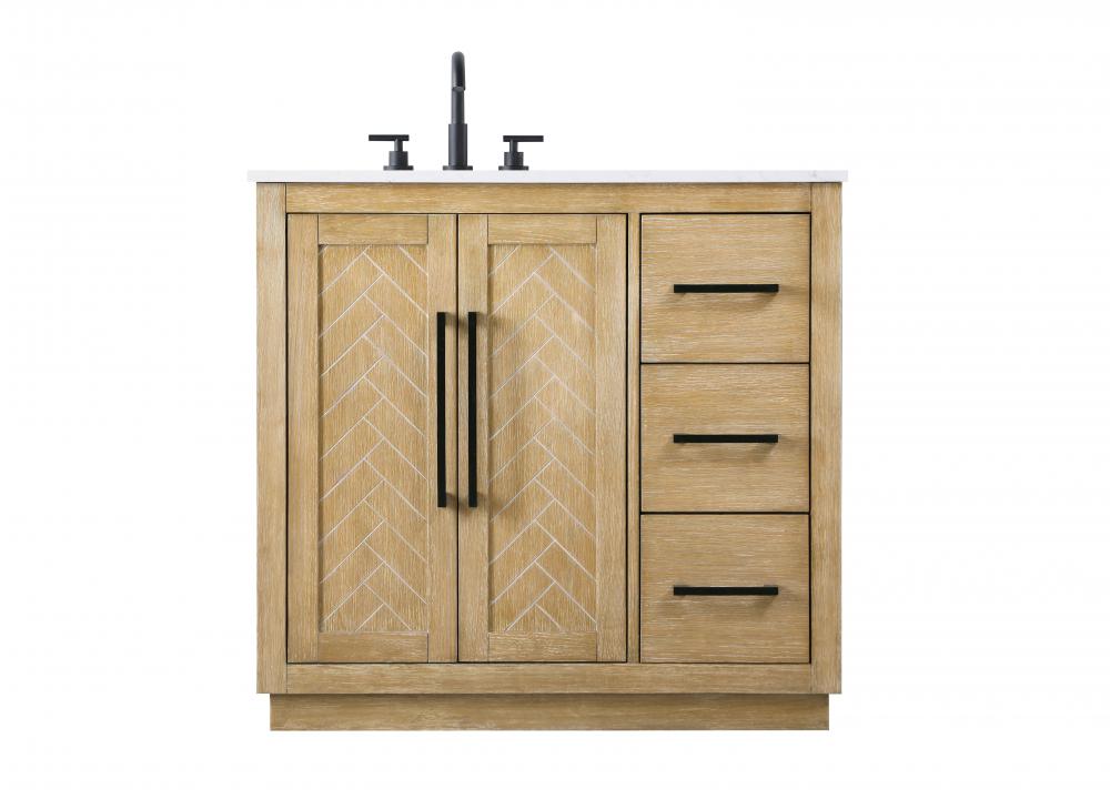 36 inch Single Bathroom Vanity in Linen Oak