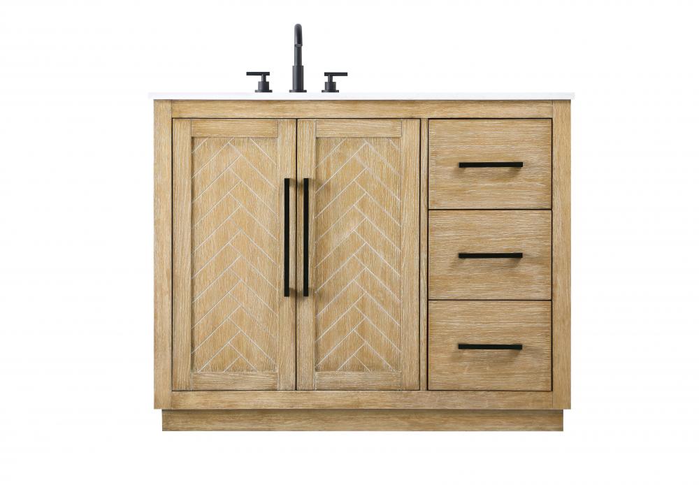 42 inch Single Bathroom Vanity in Linen Oak