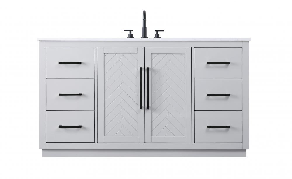 60 inch Single Bathroom Vanity in Grey