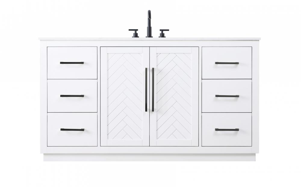 60 inch Single Bathroom Vanity in White