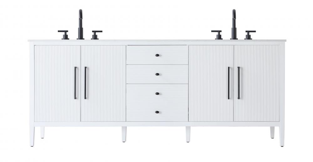 84 inch Double Bathroom Vanity in White