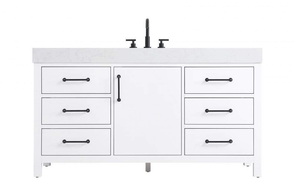 60 inch Single Bathroom Vanity In White