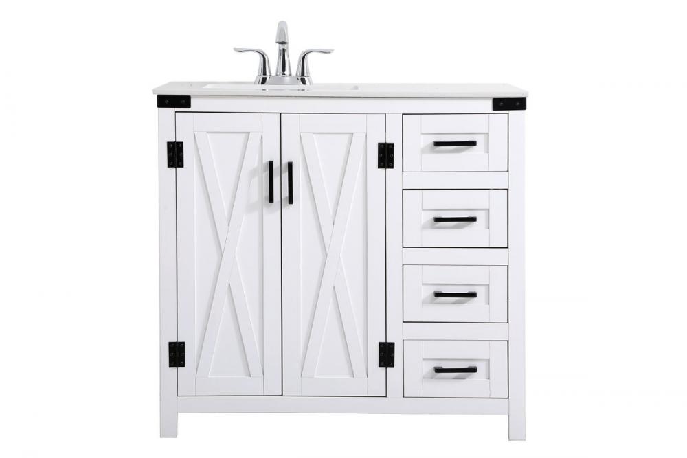 36 Inch Bathroom Vanity in White