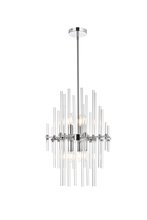 Elegant 2502D17C - Sienna 17 Inch Crystal Rod Pendant in Chrome