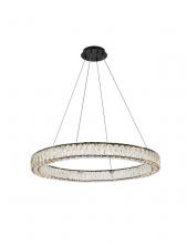 Elegant 3503D31BK - Monroe 31 Inch LED Round Single Pendant in Black