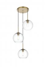 Elegant LD2214SG - Baxter 20 inch Pendant Clear Shade in Satin Gold