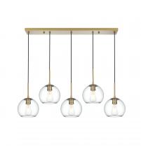 Elegant LD2228SG - Baxter 41.5 inch Pendant Clear Shade in Satin Gold