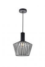 Elegant LD2414BK - Ronnie 1 Light Black Pendant