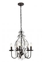 Elegant LD5003D17ORB - Blaise Collection Pendant D17 H23 Lt:5 Oil Rubbed Bronze Finish