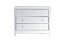 Elegant MF72019WH - 40 Inch Mirrored Three Drawer Cabinet in White