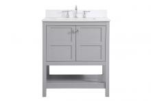 Elegant VF16430GR-BS - 30 Inch Single Bathroom Vanity in Gray with Backsplash