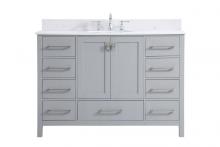 Elegant VF18848GR-BS - 48 Inch Single Bathroom Vanity in Gray with Backsplash