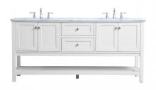 Elegant VF27072WH - 72 In. Double Sink Bathroom Vanity Set in White