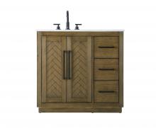 Elegant VF29036HO - 36 inch Single Bathroom Vanity in Hazel Oak