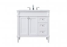 Elegant VF31836WH - 36 Inch Single Bathroom Vanity in White