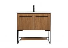 Elegant VF42536WB - 36 Inch Single Bathroom Vanity in Walnut Brown