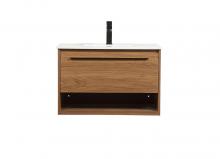 Elegant VF43530WB - 30 Inch Single Bathroom Vanity in Walnut Brown