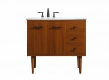 Elegant VF48036MTK - 36 Inch Single Bathroom Vanity in Teak