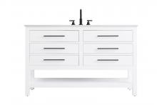 Elegant VF60554WH - 54 inch Single Bathroom Vanity in White