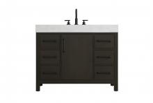 Elegant VF60642MMB - 42 inch Single Bathroom Vanity In Mocha Brown