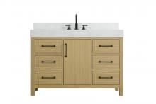 Elegant VF60648MHB-BS - 48 inch Single Bathroom Vanity In Honey Brown with backsplash