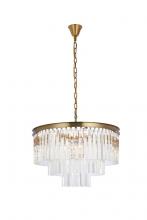 Elegant 1201D26SG/RC - Sydney 26 Inch Round Crystal Chandelier in Satin Gold