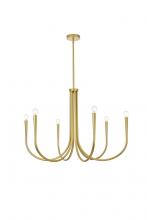 Elegant LD722D36BR - Layne 36 Inch Chandelier in Brass