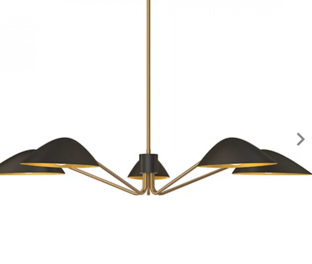 Oscar 32-in Aged Gold/Matte Black 3 Lights Semi Flush Mount