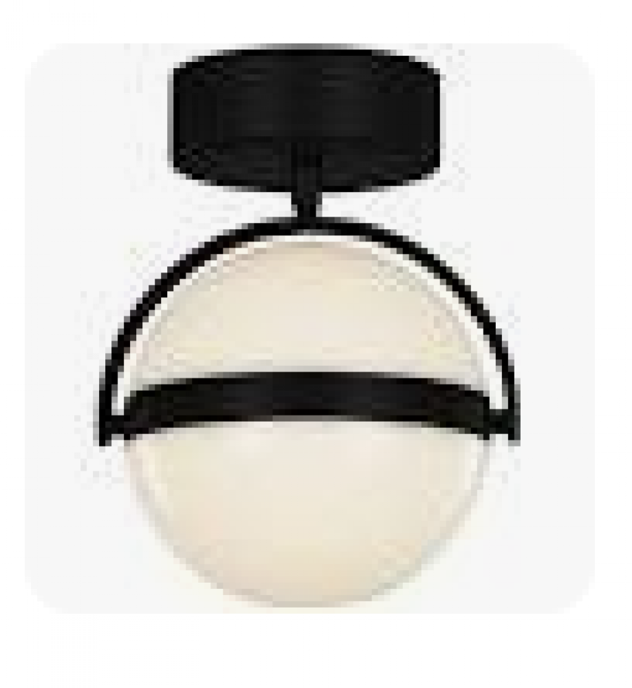 Globo 7-in Matte Black LED Flush Mount