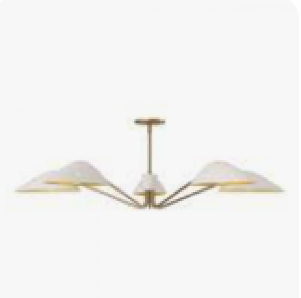 Oscar 32-in Aged Gold/White 3 Lights Semi Flush Mount