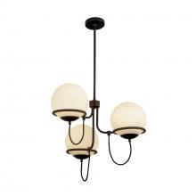 ALORA  CH458323MBOP - Alba 23-in Matte Black/Opal Glass 3 Lights Chandelier