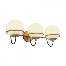 ALORA  WV458324AGOP - Alba 24-in Aged Brass/Opal Glass 3 Lights Wall Vanity