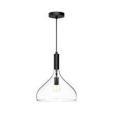 Alora Lighting PD532312MBCL - Belleview 12-in Clear Glass/Matte Black 1 Light Pendant