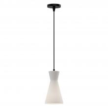 ALORA  PD473706MBOP - Betty 6-in Matte Black/Opal Glass 1 Light Pendant