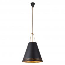 Alora Lighting PD342020MBHL - Brickell 20-in Matte Black/Hazelnut Leather 3 Lights Pendant