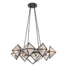 ALORA  CH332830UBCR - Cairo 30-in Ribbed Glass/Urban Bronze 8 Lights Chandeliers