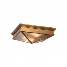 ALORA  FM332615VBCR - Cairo 15-in Ribbed Glass/Vintage Brass 2 Lights Flush Mount