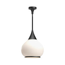 ALORA  PD524214MBOP - Hazel 14-in Matte Black/Opal Matte Glass 1 Light Pendant