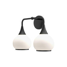 ALORA  VL524217MBOP - Hazel 17-in Matte Black/Opal Matte Glass 2 Lights Vanity