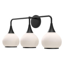 ALORA  VL524326MBOP - Hazel 26-in Matte Black/Opal Matte Glass 3 Lights Vanity