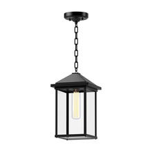 ALORA  EP552009BKCL - Larchmont 7-in Clear Glass/Textured Black 1 Light Exterior Pendant